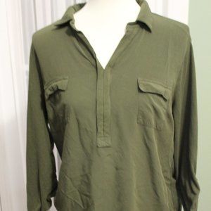 Army Green Long Sleeve Top